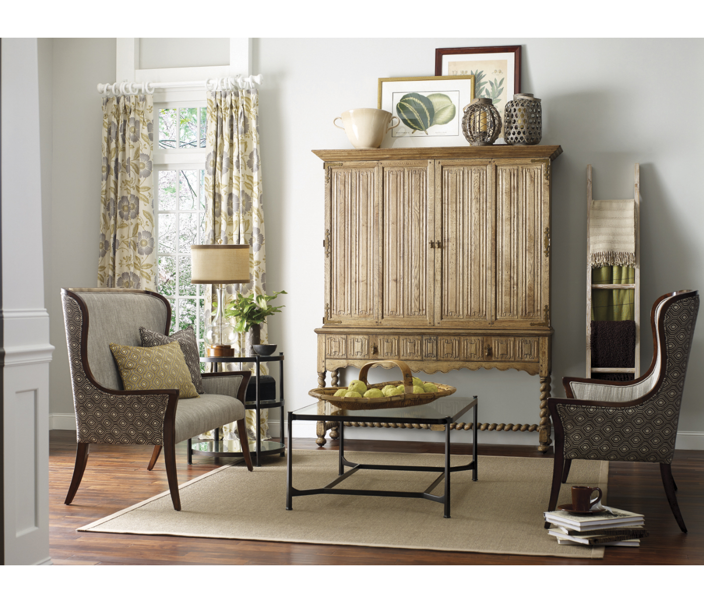 Elizabethan Style Grey Oak TV Cabinet