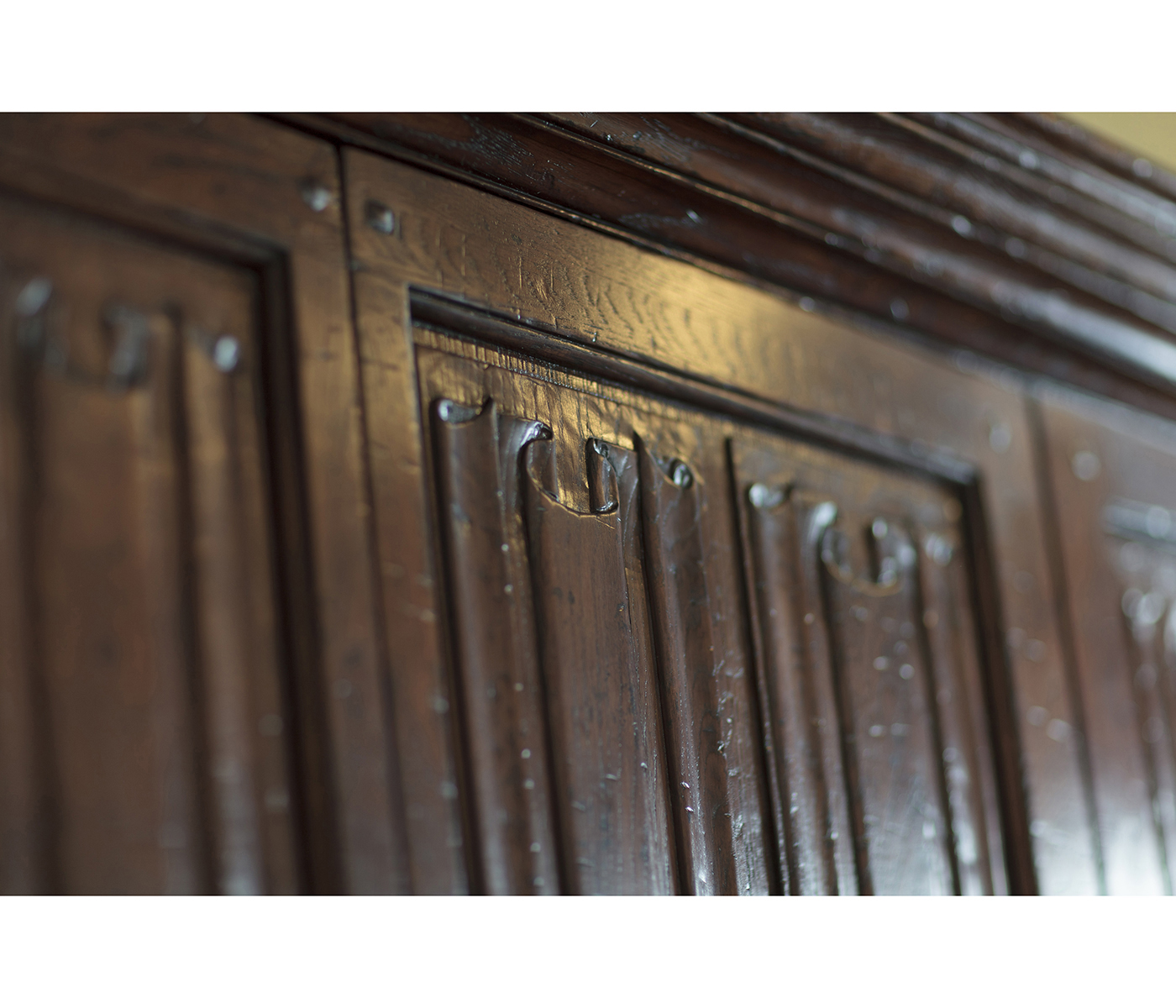 Elizabethan Style Grey Oak TV Cabinet