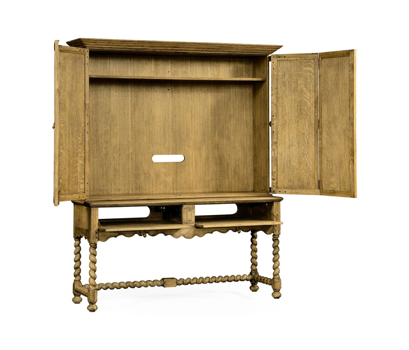 Elizabethan Style Natural Oak TV Cabinet