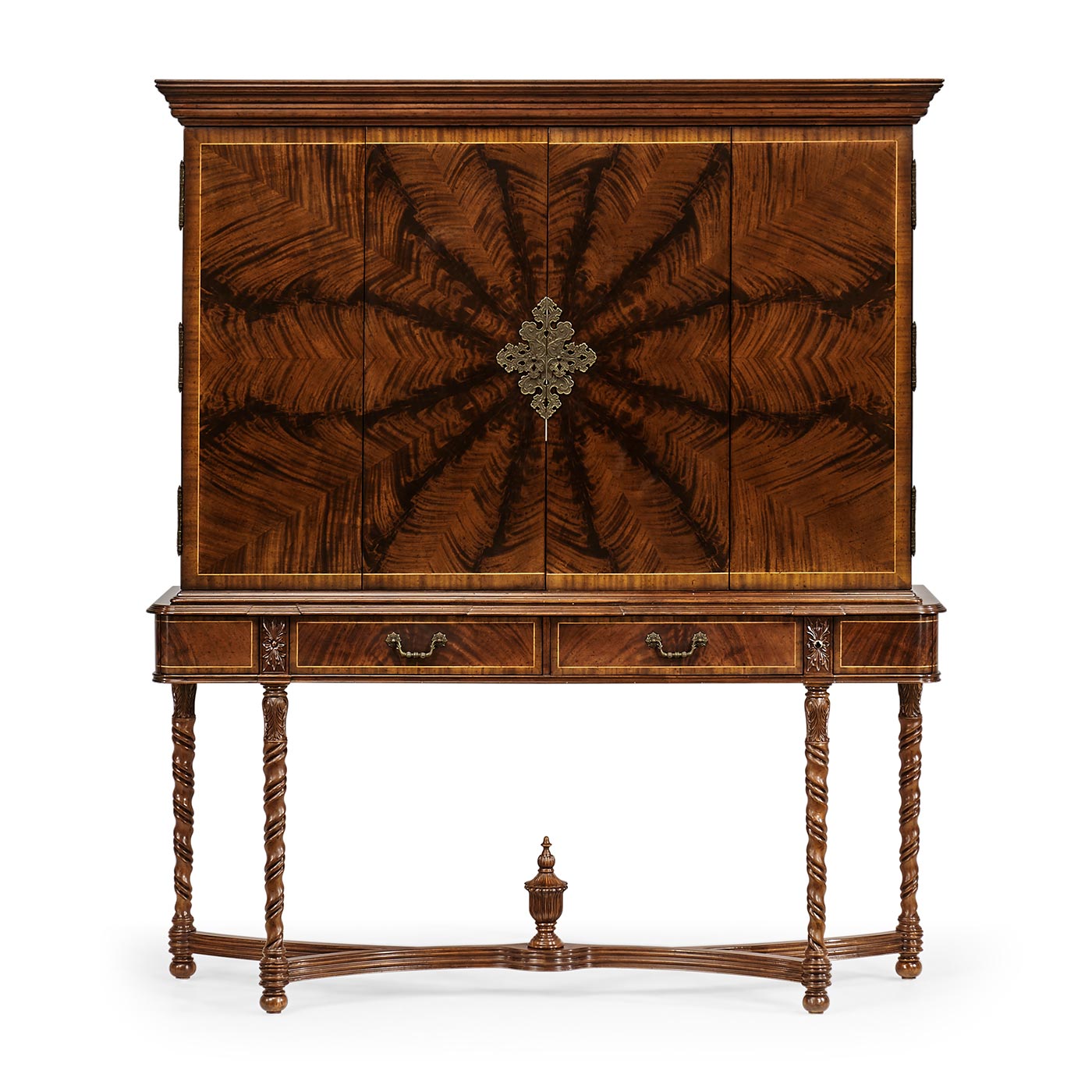 Mahogany Panelled Door TV Cabinet