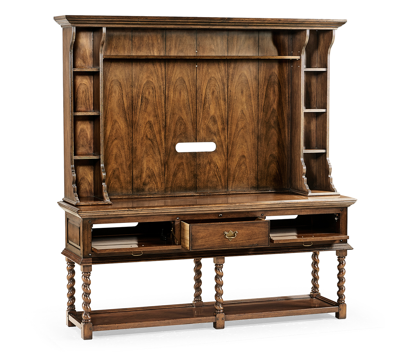 Dark Walnut Welsh Dresser Style TV Cabinet