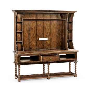 Dark Walnut Welsh Dresser Style TV Cabinet