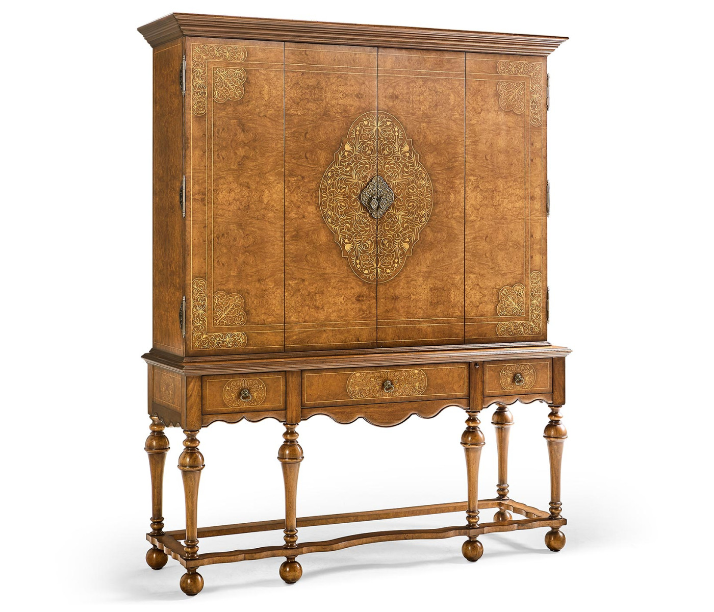 Burl Walnut & Seaweed TV Cabinet