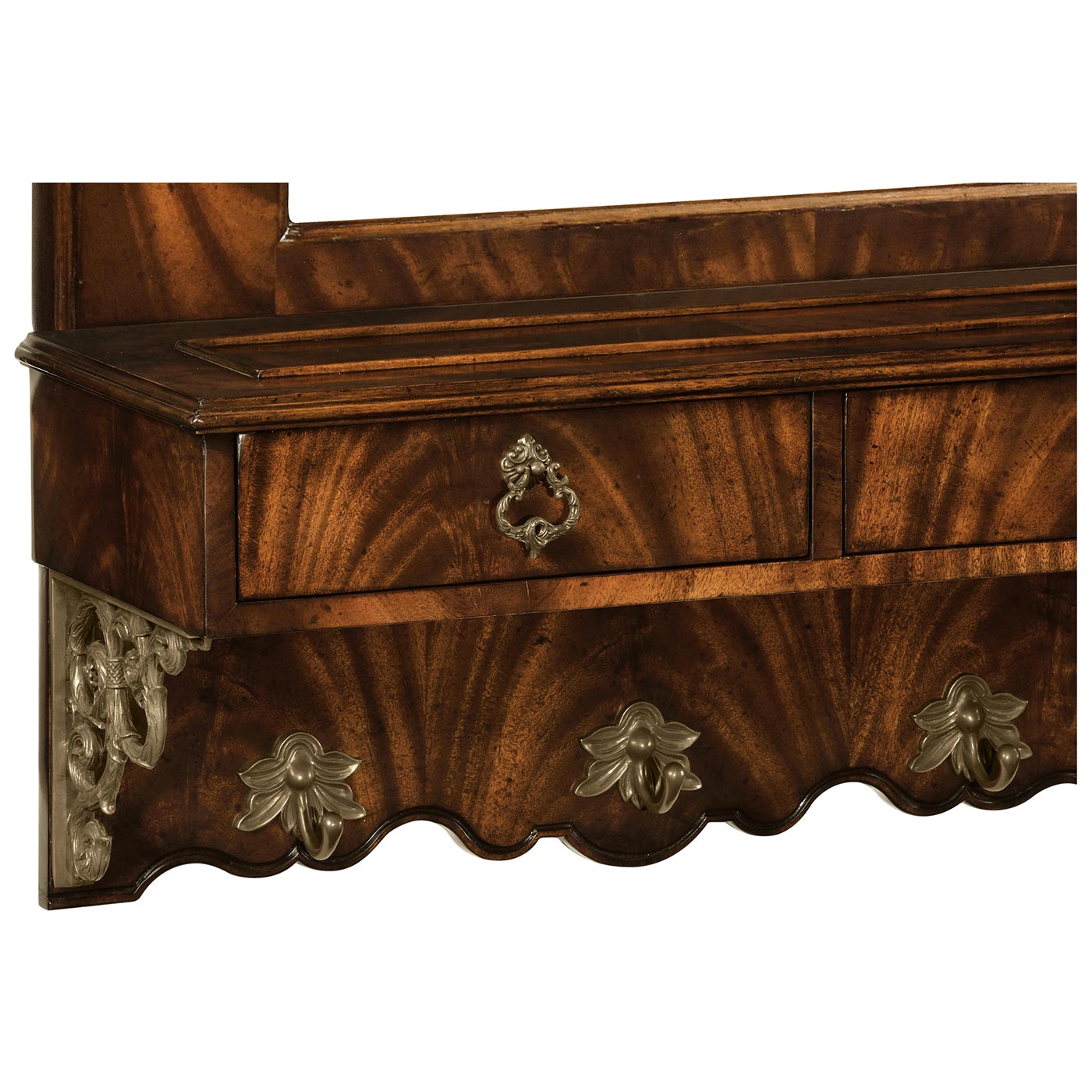 Victorian Style Crotch Mahogany Hall Mirror