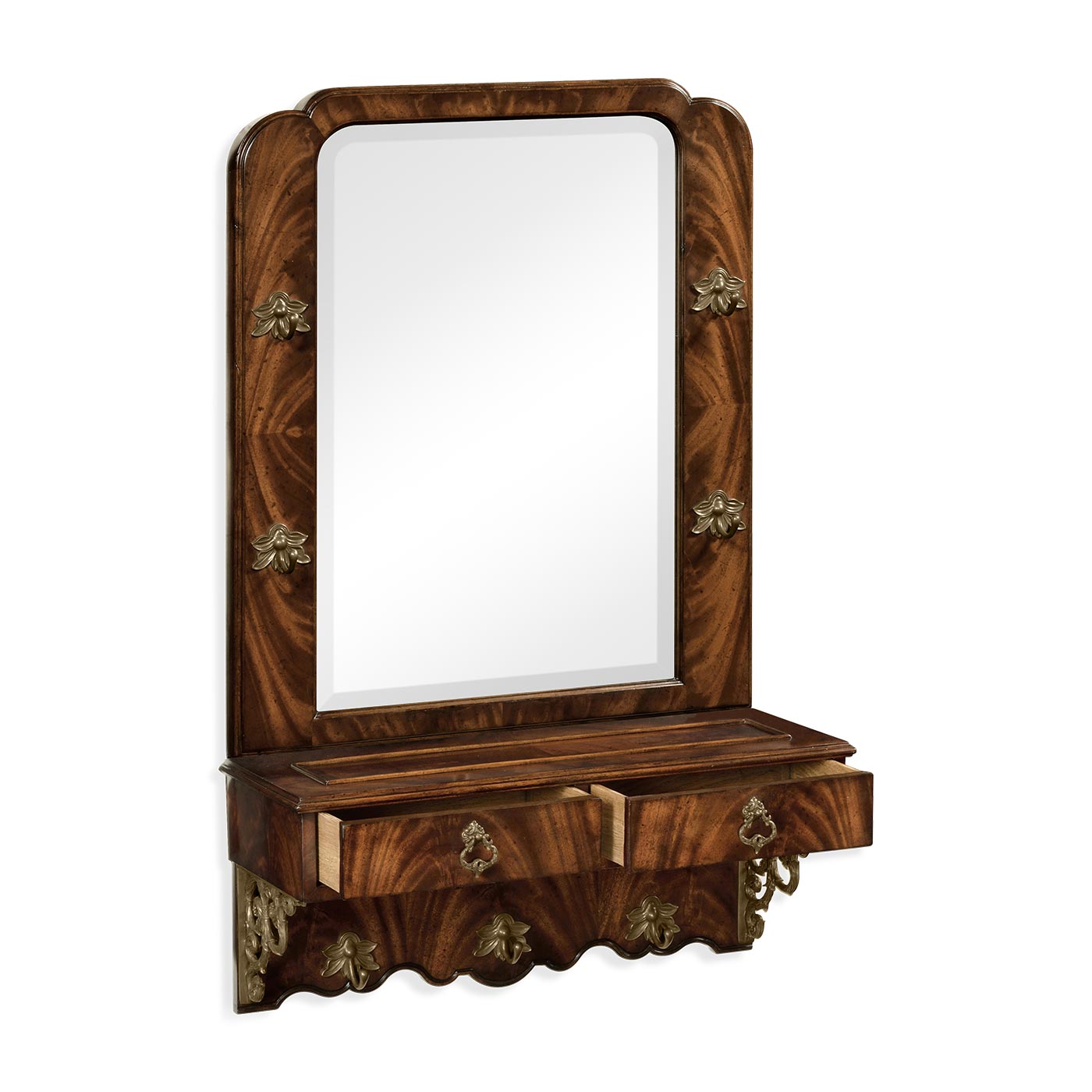 Victorian Style Crotch Mahogany Hall Mirror