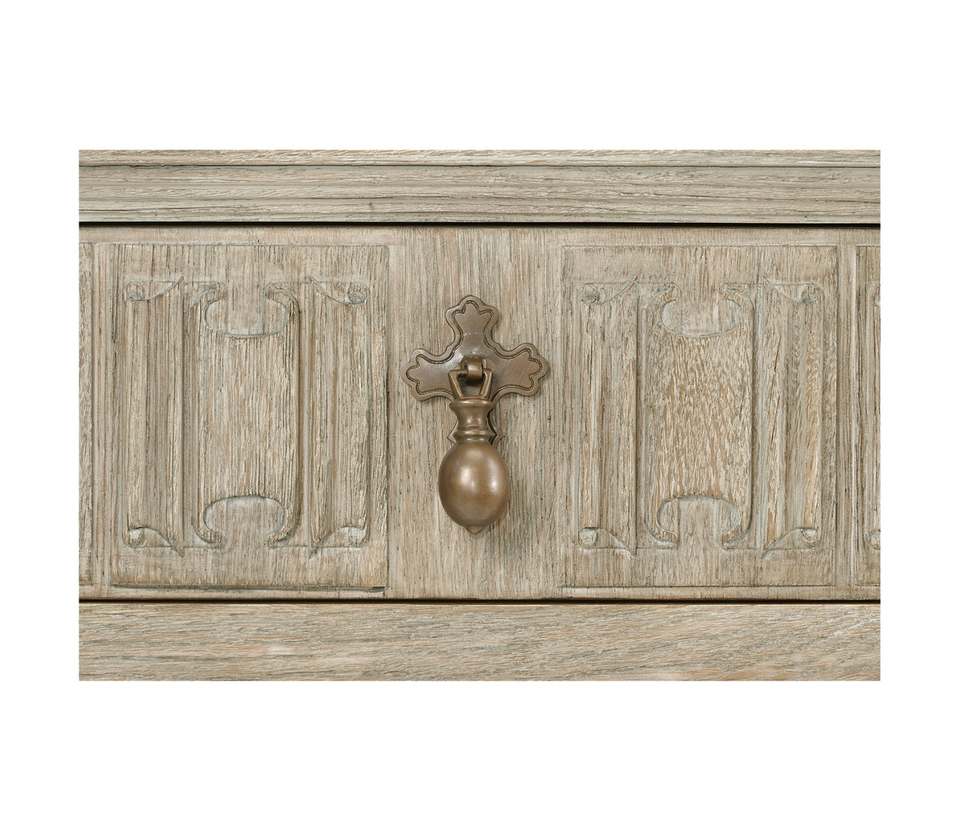 Linenfold Grey Oak Console