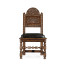 Yorkshire Dark Oak Side Chair With Antique Caviar Black Leather