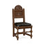 Yorkshire Dark Oak Side Chair With Antique Caviar Black Leather
