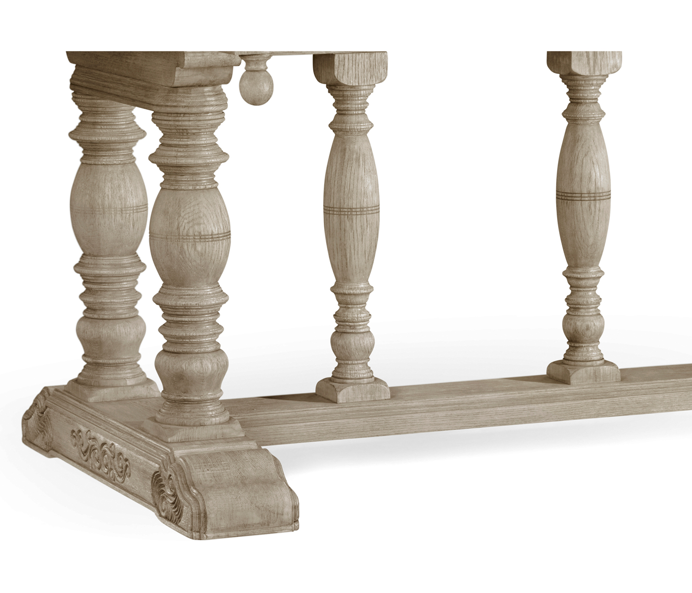 Elizabethan Style Grey Oak Dining Table