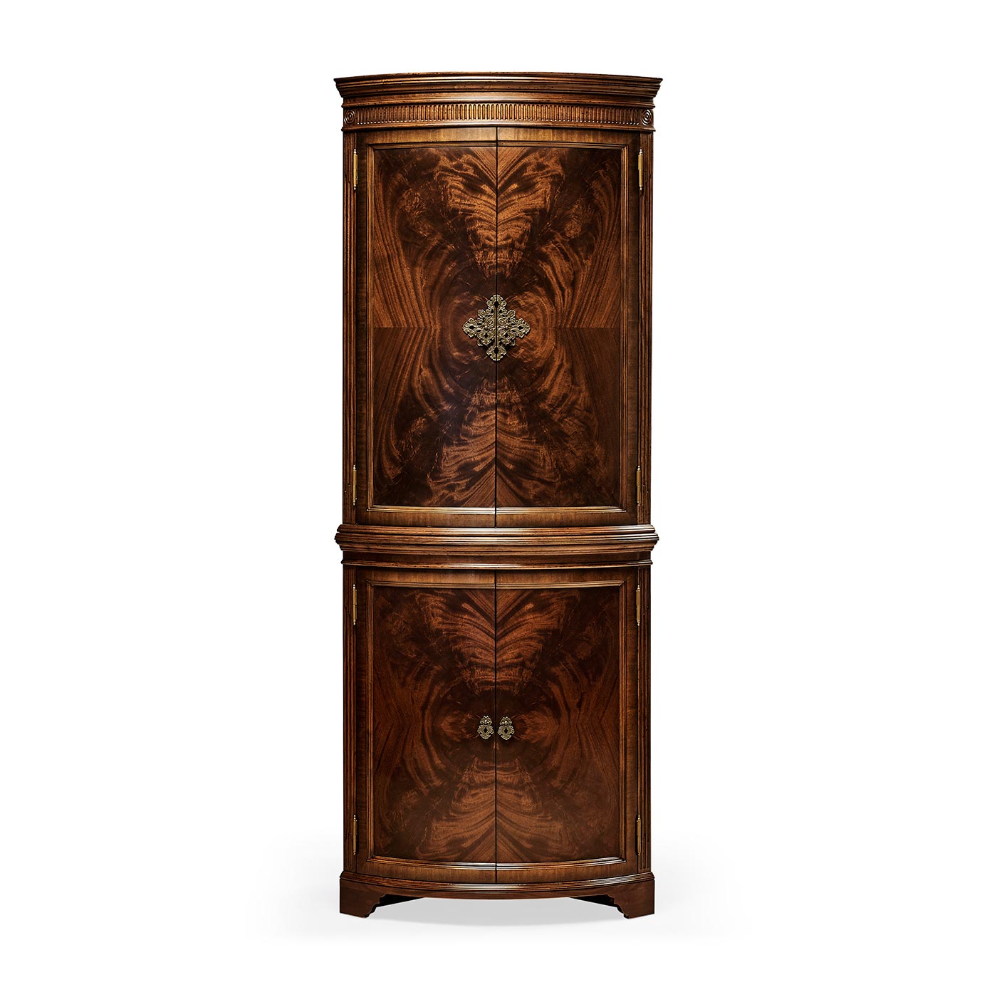 Mahogany Curved Corner Cabinet