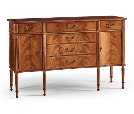 Mahogany Sideboard with Shallow Curved Doors