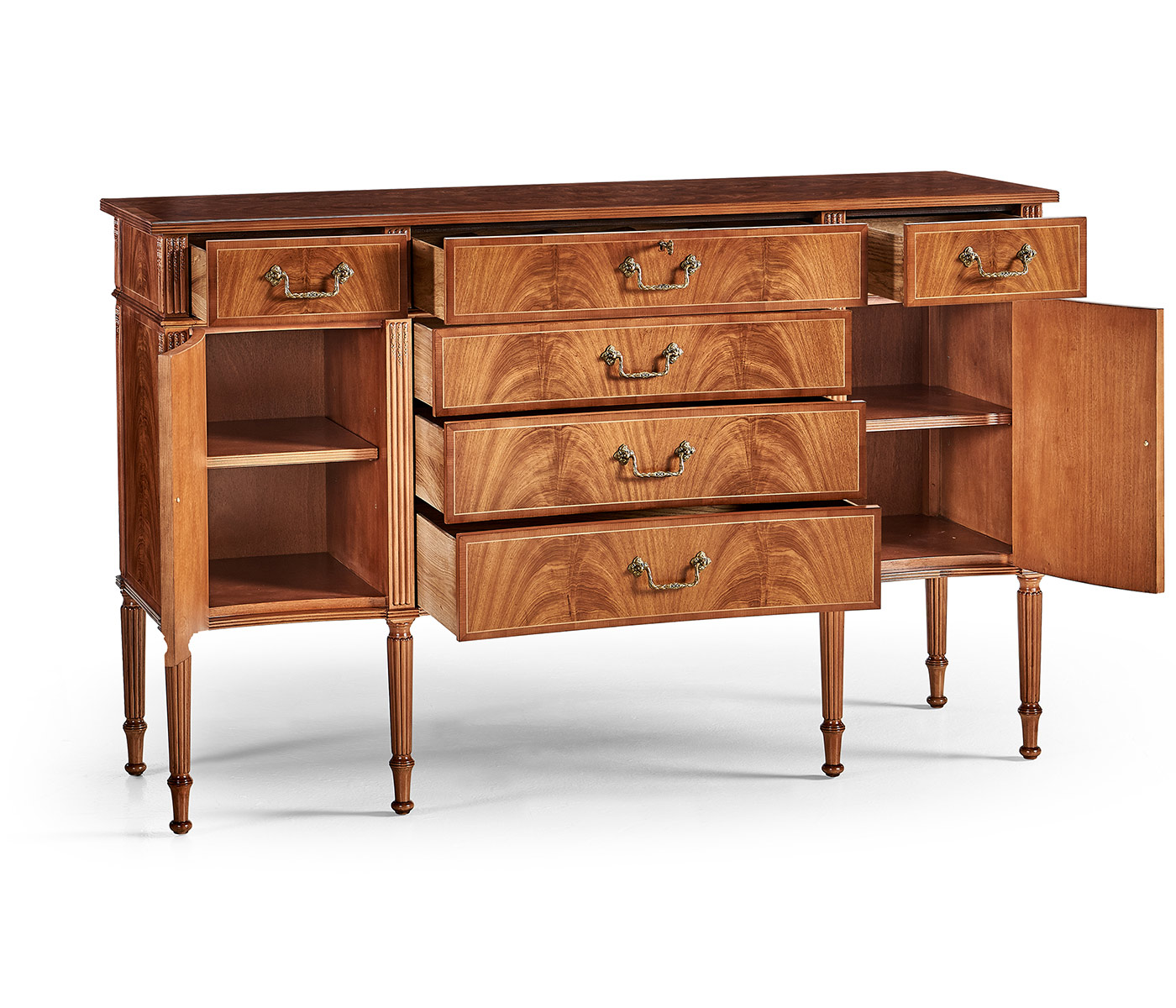 Mahogany Sideboard with Shallow Curved Doors