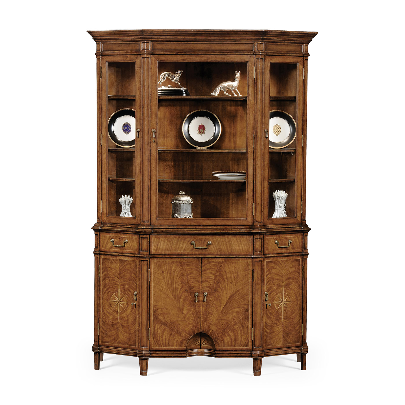 Starburst walnut display cabinet