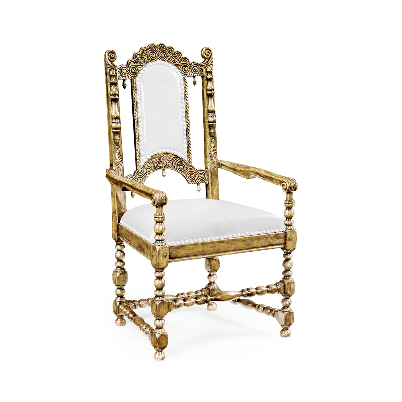 Elizabethan Style Natural Oak Arm Chair