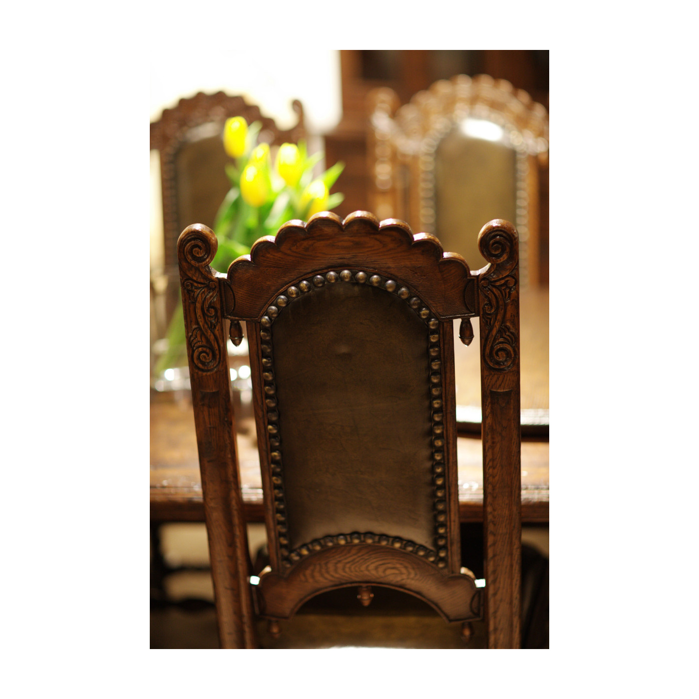 Elizabethan Style Natural Oak Side Chair