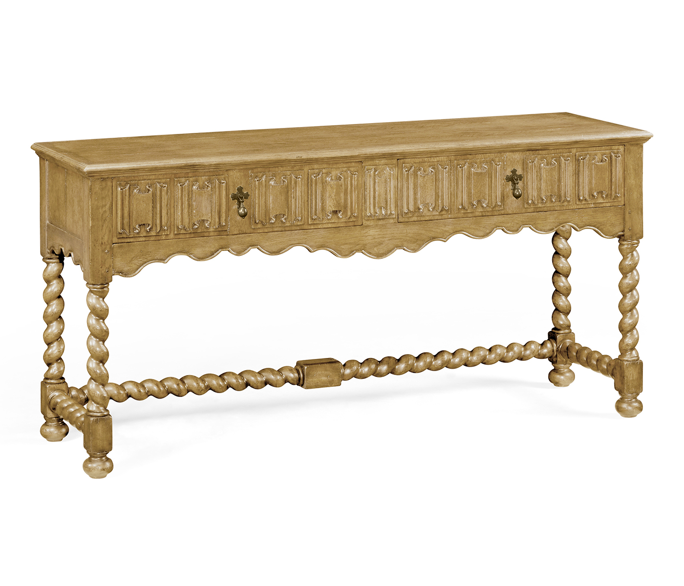 Linenfold Natural Oak TV Base