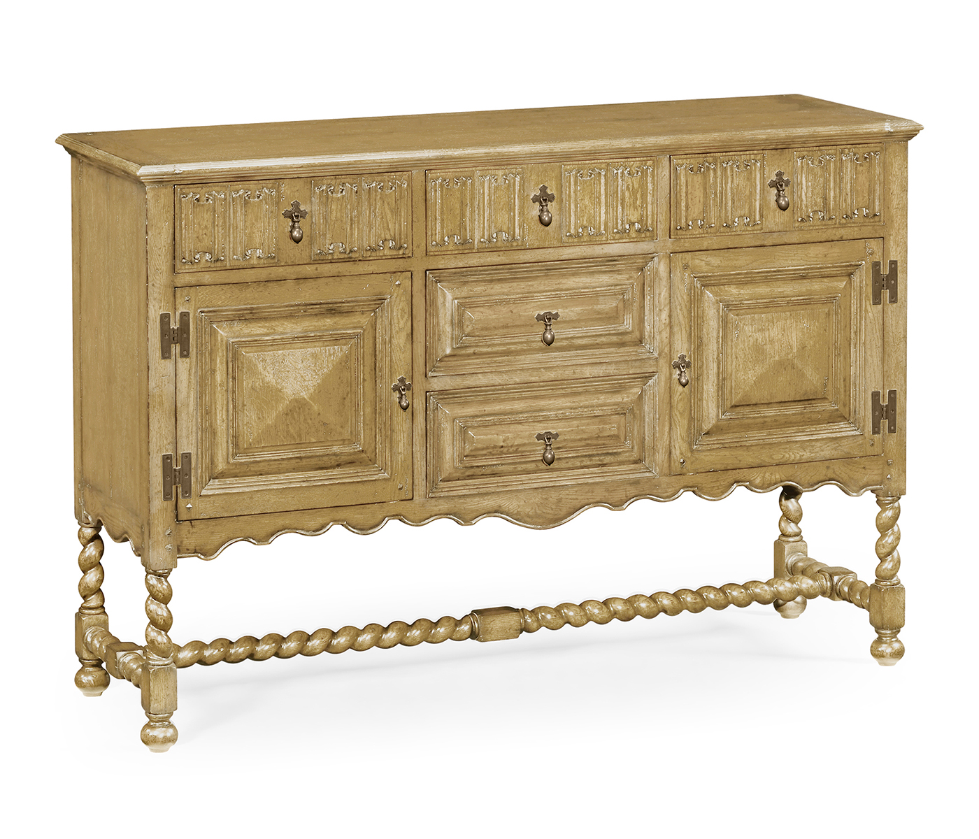 Linenfold Natural Oak Sideboard