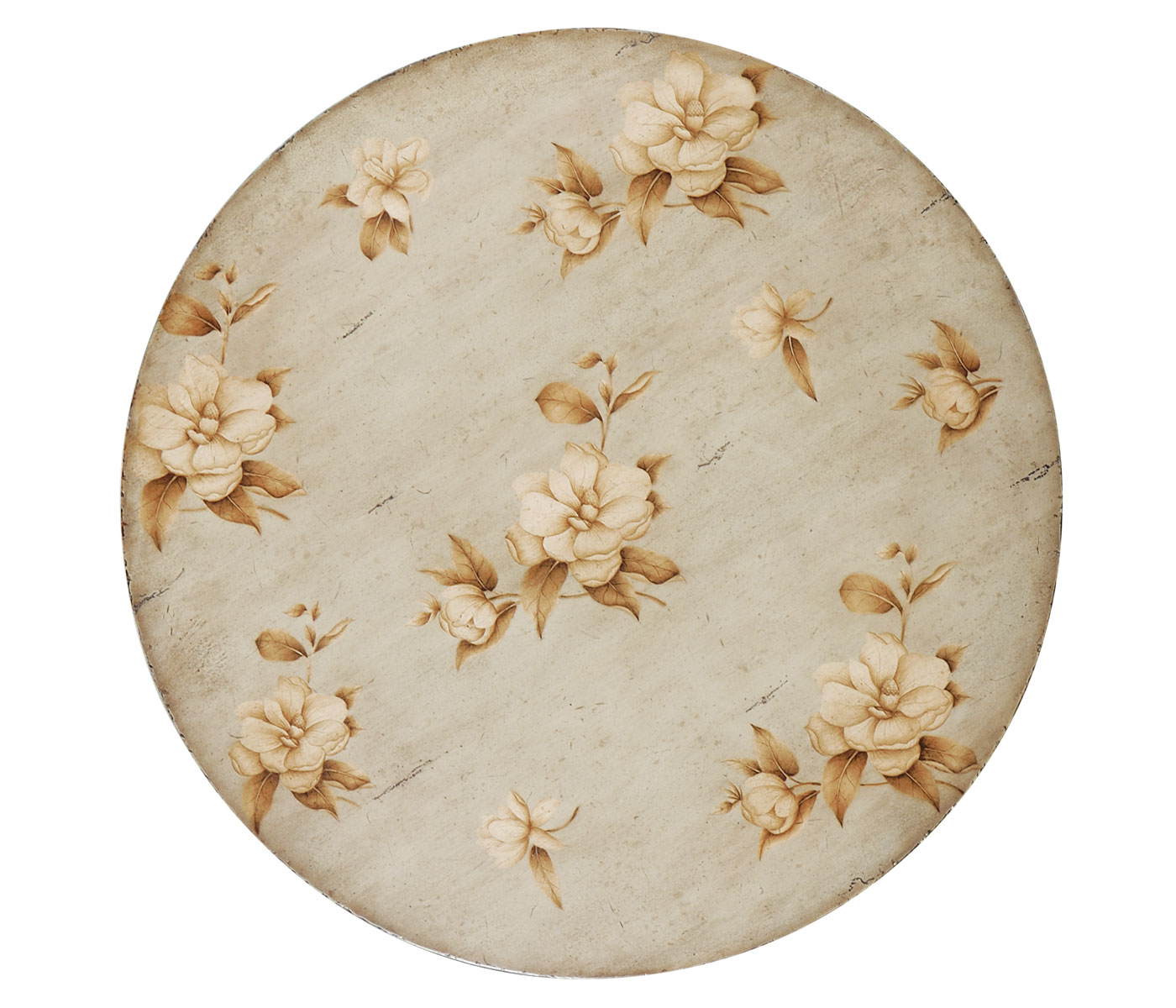 Distressed painted floral tilting table
