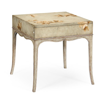 Painted floral square side table