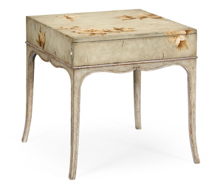 Painted floral square side table