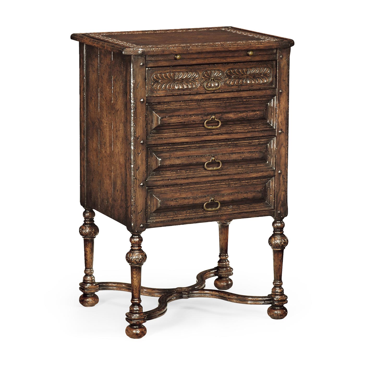 Tudorbethan Dark Oak Bedside Chest of Drawers