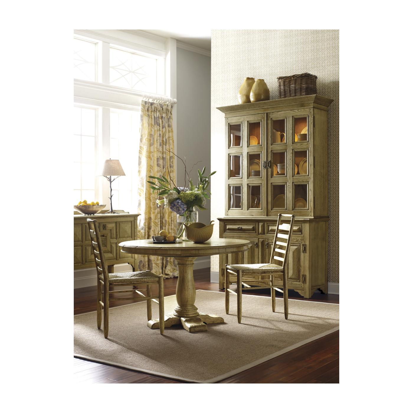 French Country Style Natural Oak Dining Table 54