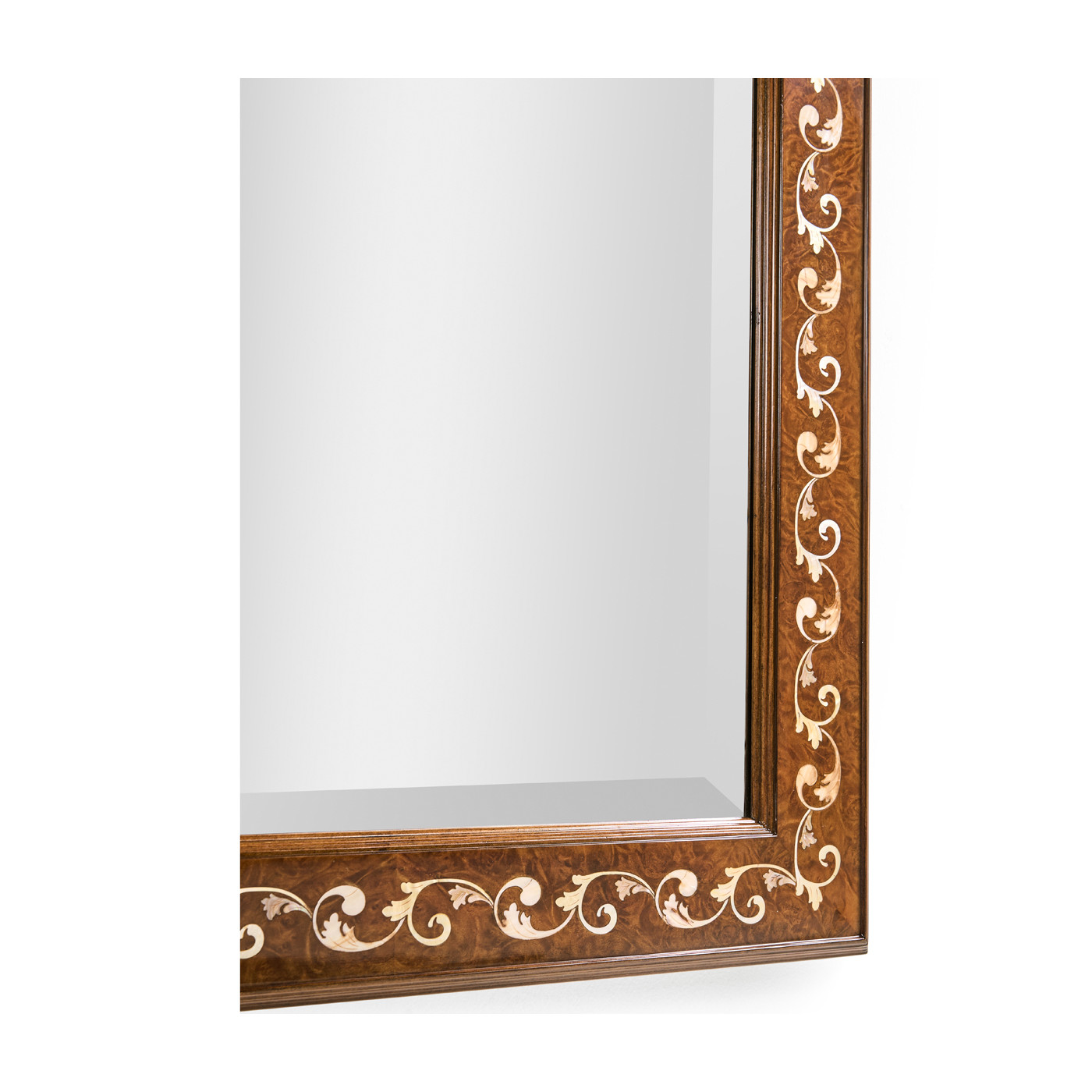 Louis XVI Style inlaid & gilded rectangular mirror