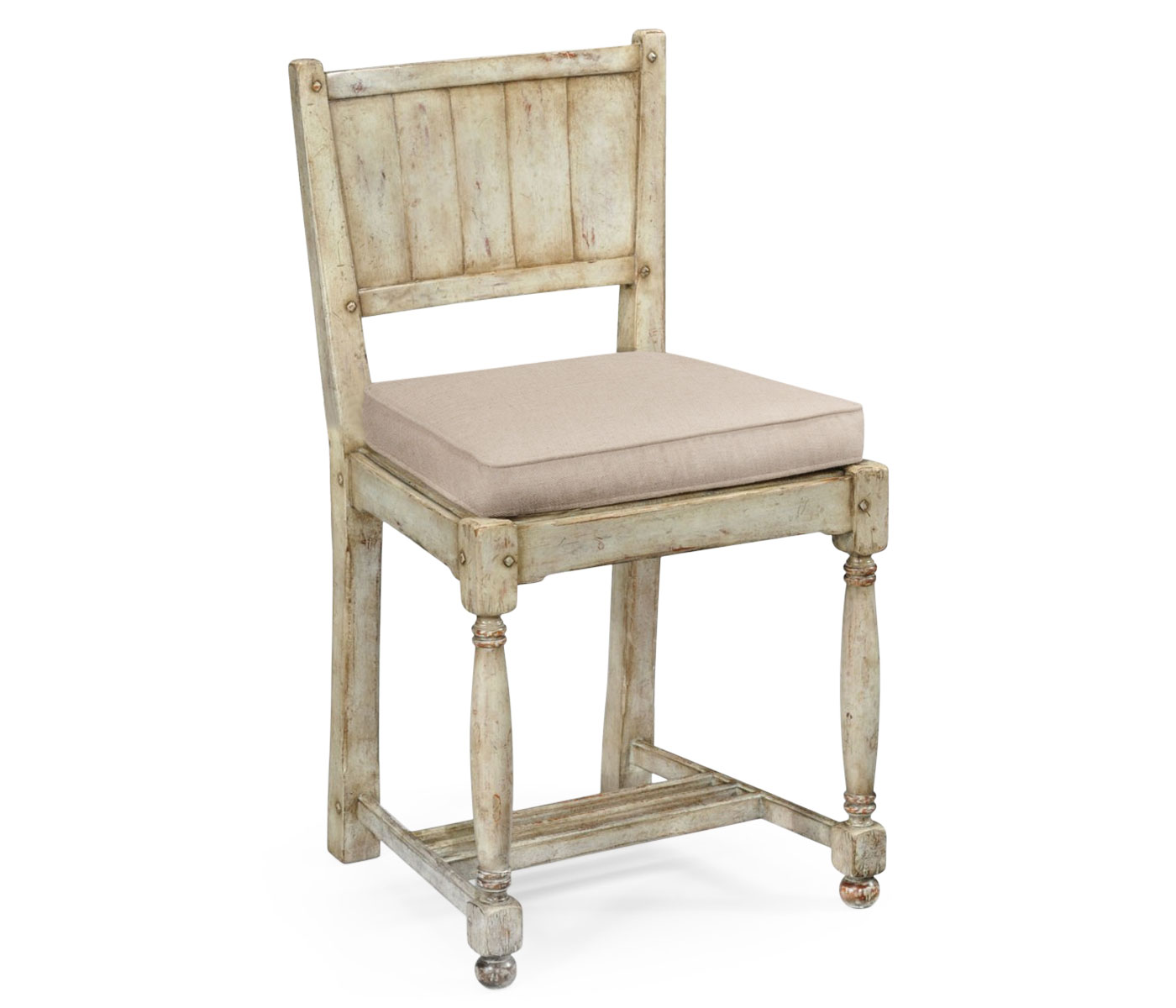 Grey painted planked chair (Side)