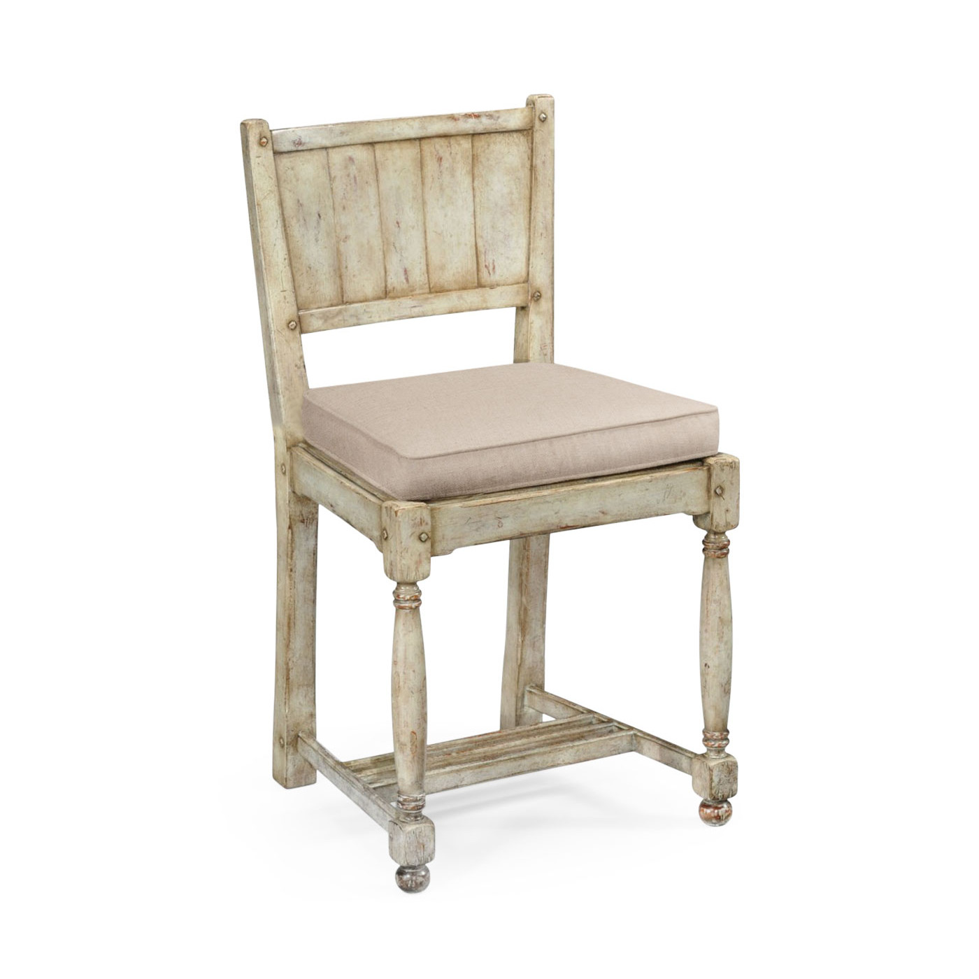 Grey painted planked chair (Side)