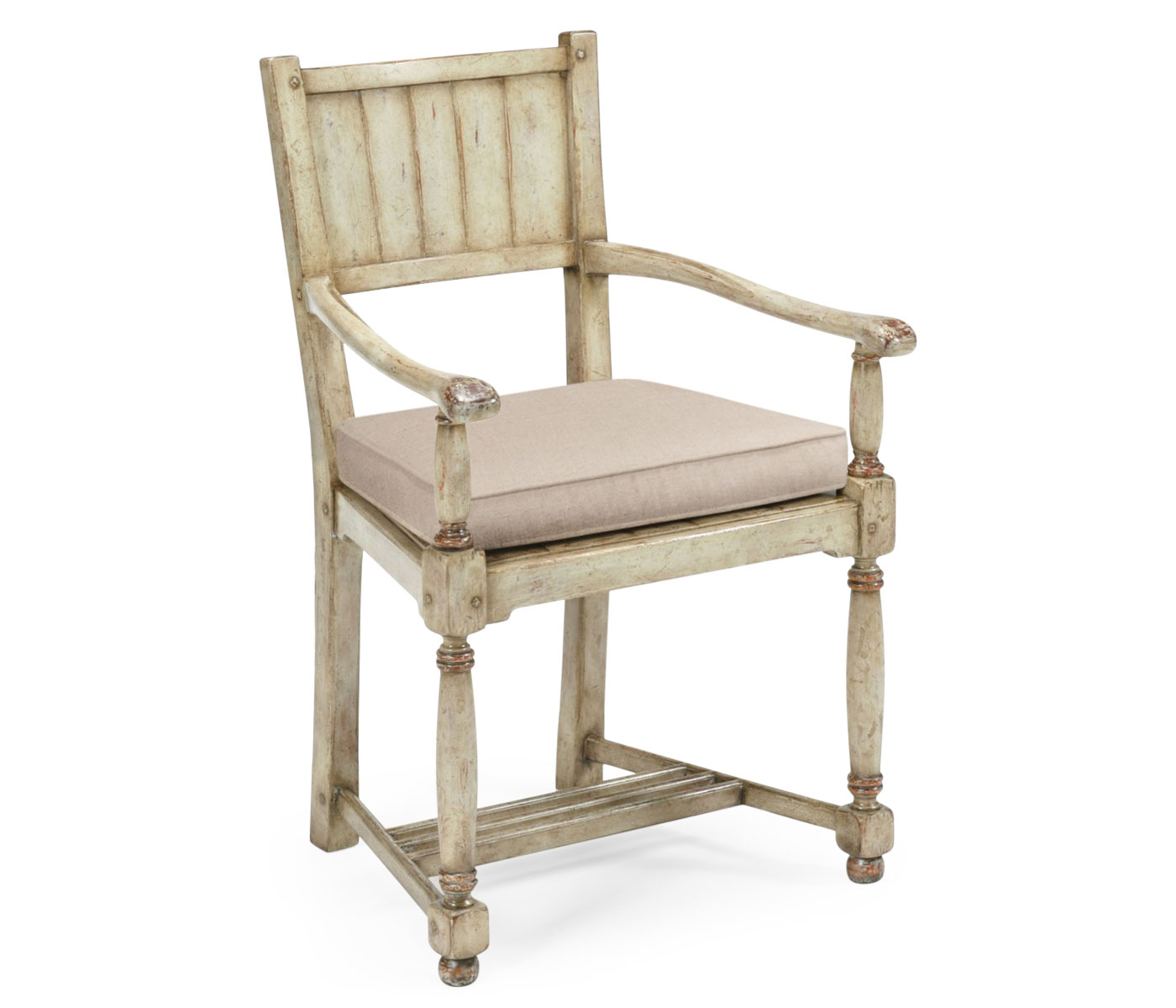 Grey painted planked chair (Arm)