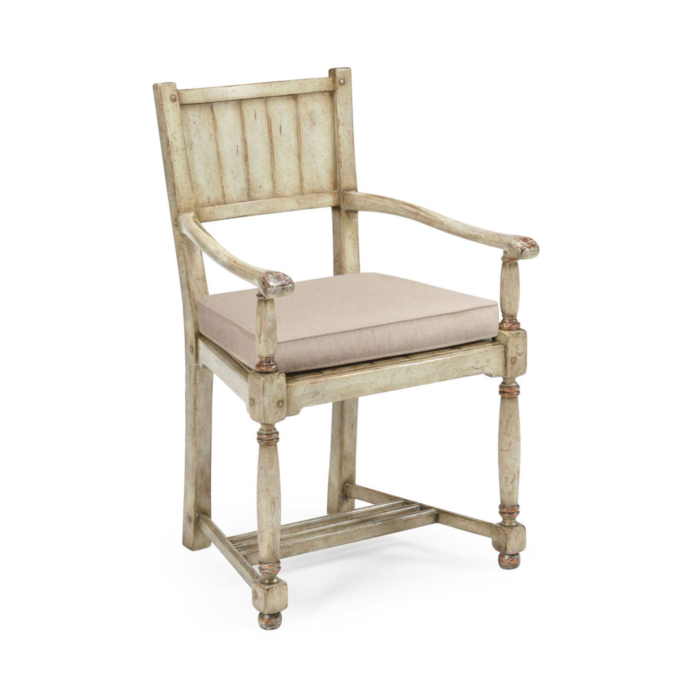 Grey painted planked chair (Arm)