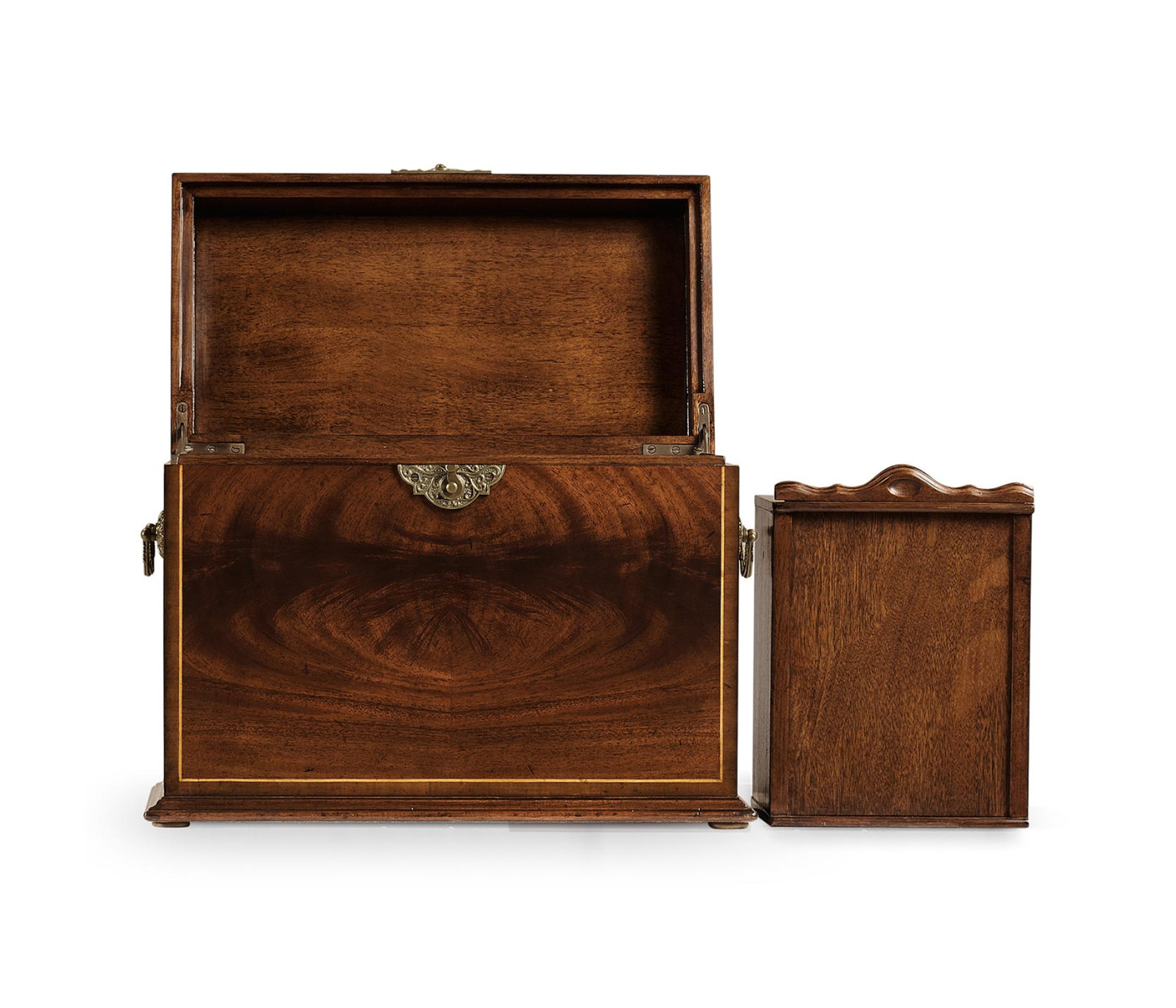Tall Square Crotch Mahogany Jewellery Box