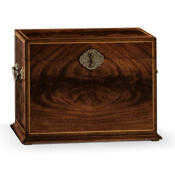 Tall Square Crotch Mahogany Jewellery Box