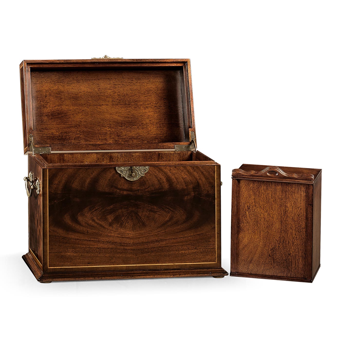 Tall Square Crotch Mahogany Jewellery Box