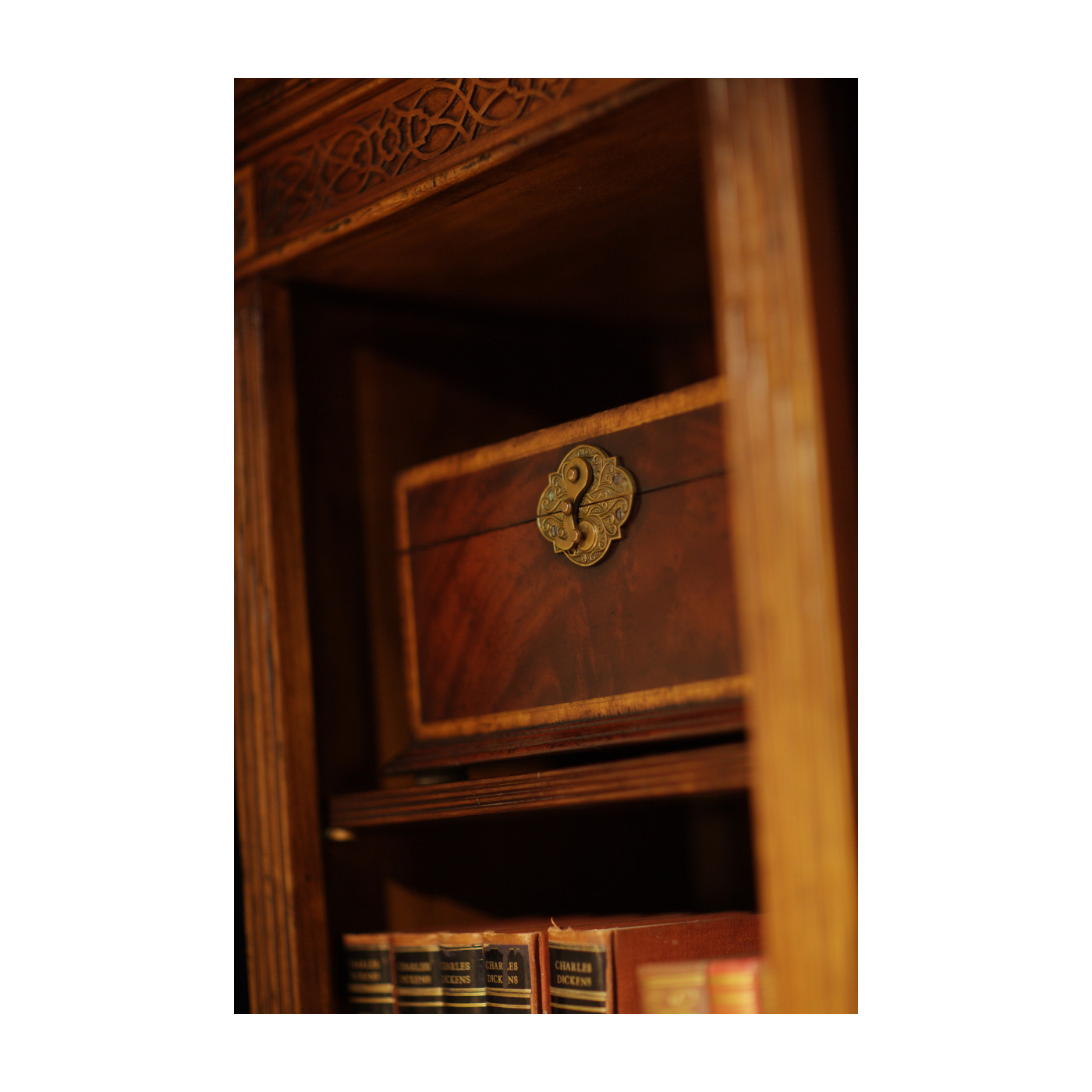 Tall Square Crotch Mahogany Jewellery Box