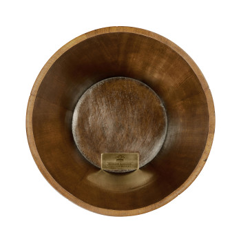 Round Tapering Dark Walnut Peat Bucket Style Waste Basket