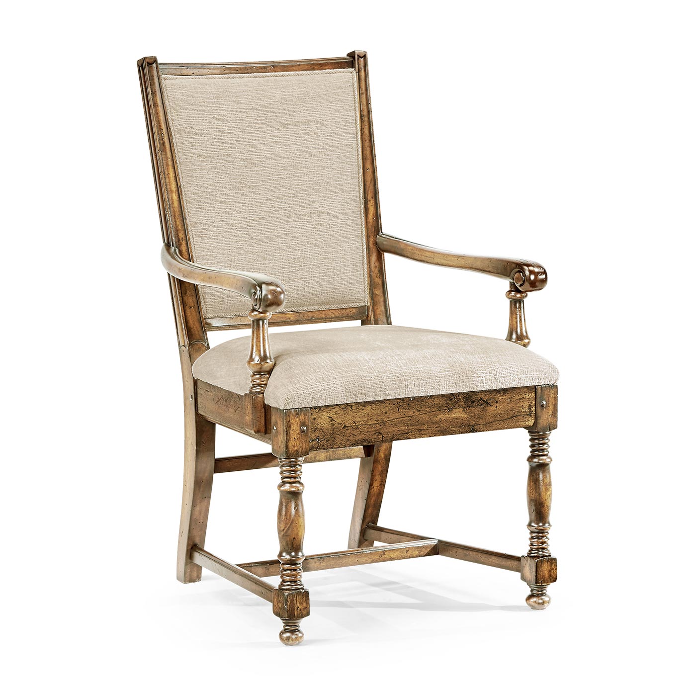 Distressed Country Medium Driftwood Arm Chair