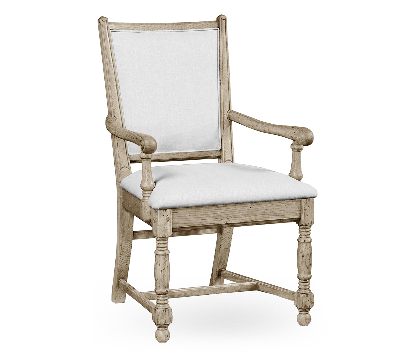 Distressed Grey Oak Country Arm Chair