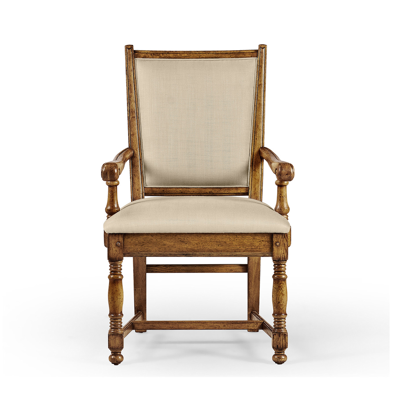 Distressed Light Brown Chestnut Country Arm Chair