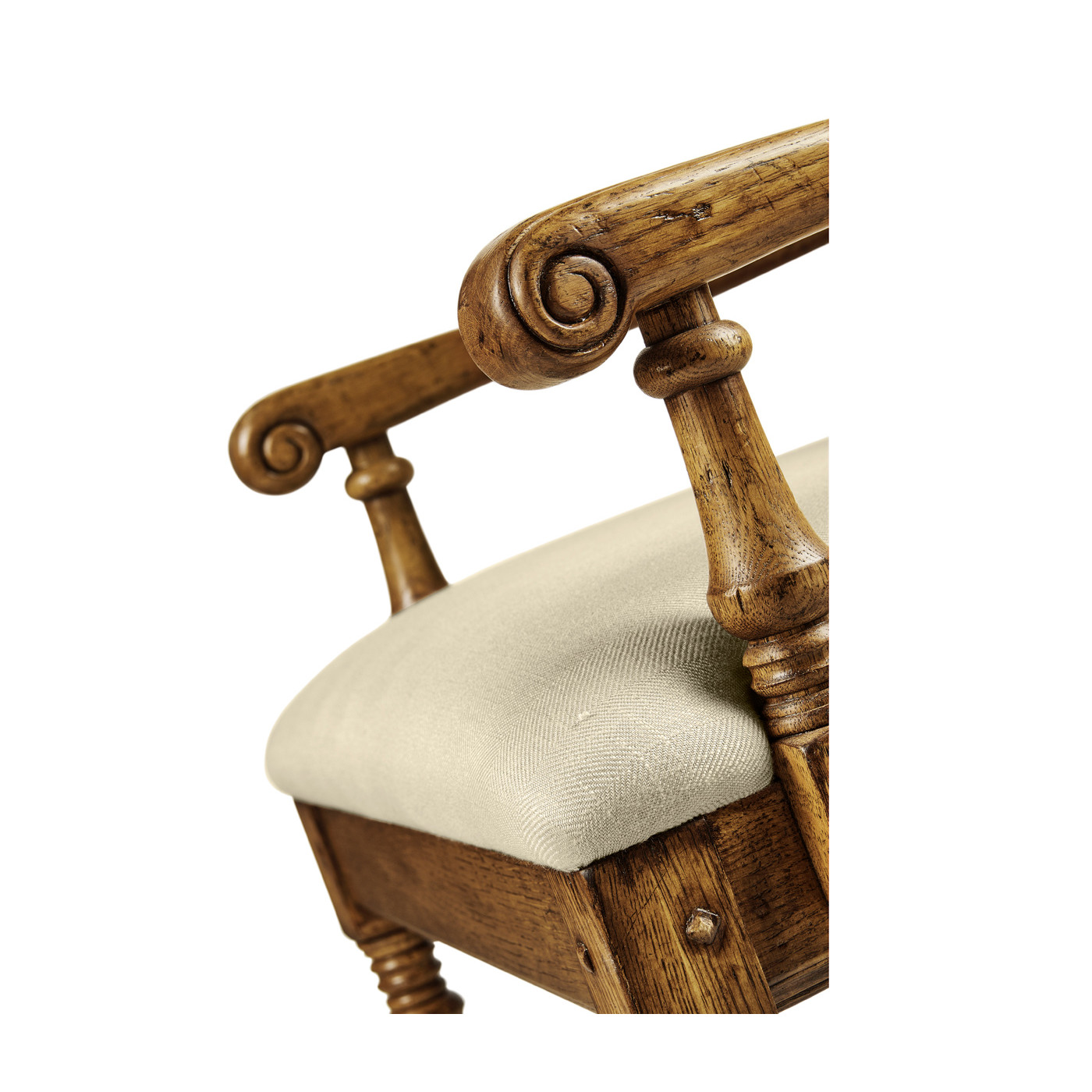 Distressed Light Brown Chestnut Country Arm Chair