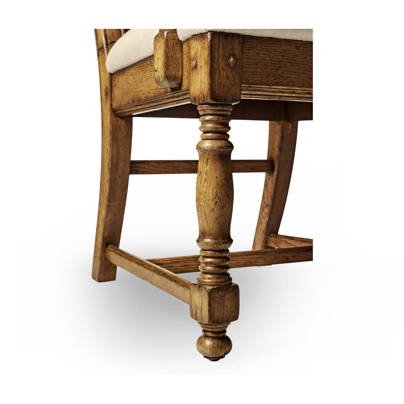 Distressed Light Brown Chestnut Country Arm Chair