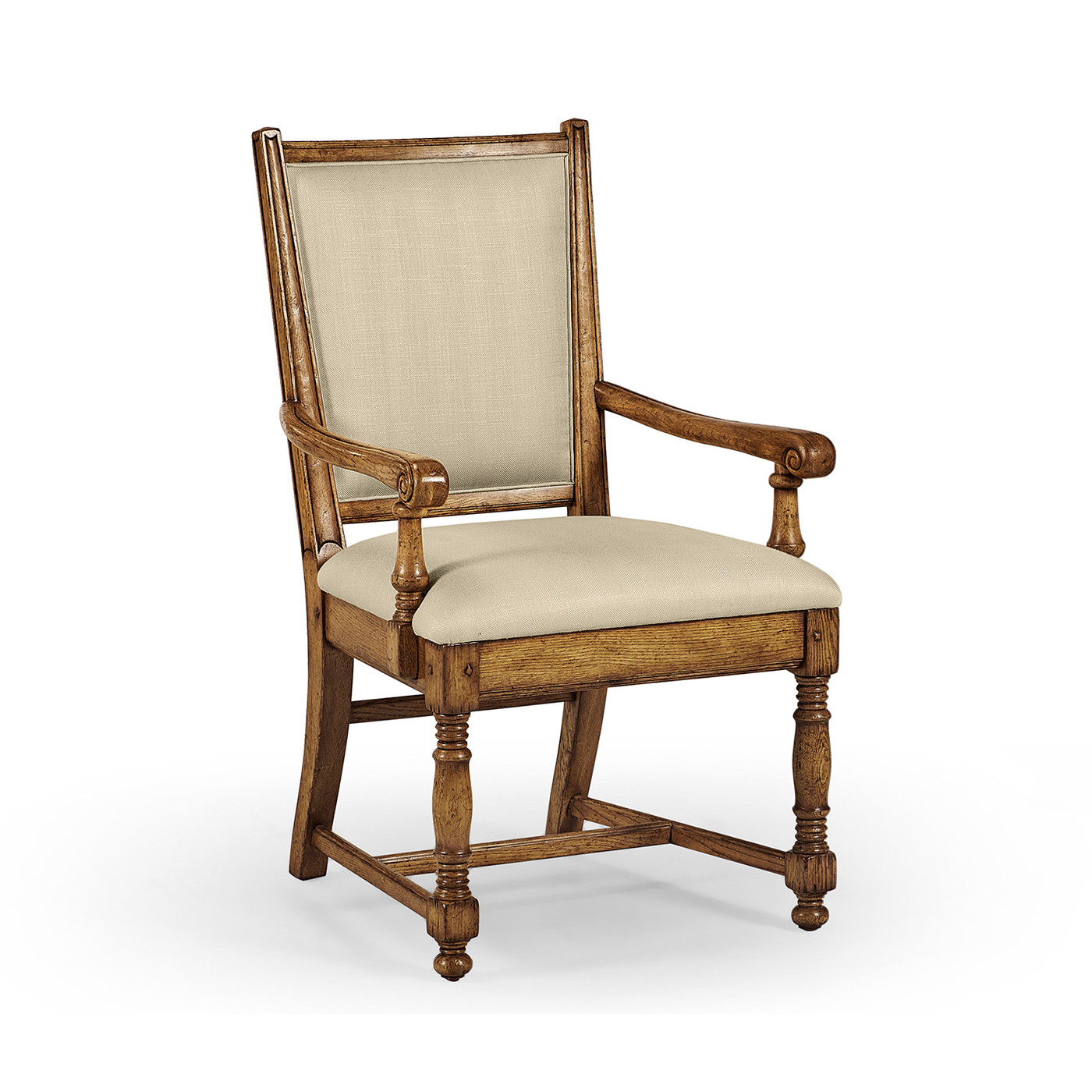 Distressed Light Brown Chestnut Country Arm Chair