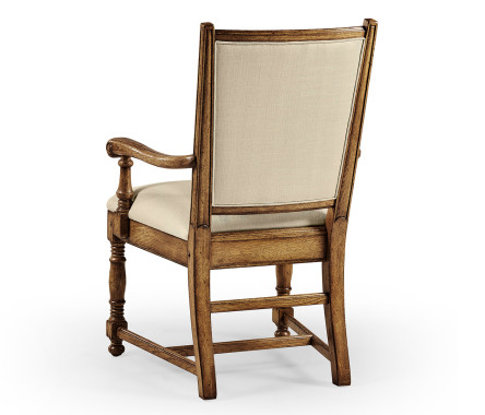 Distressed Light Brown Chestnut Country Arm Chair