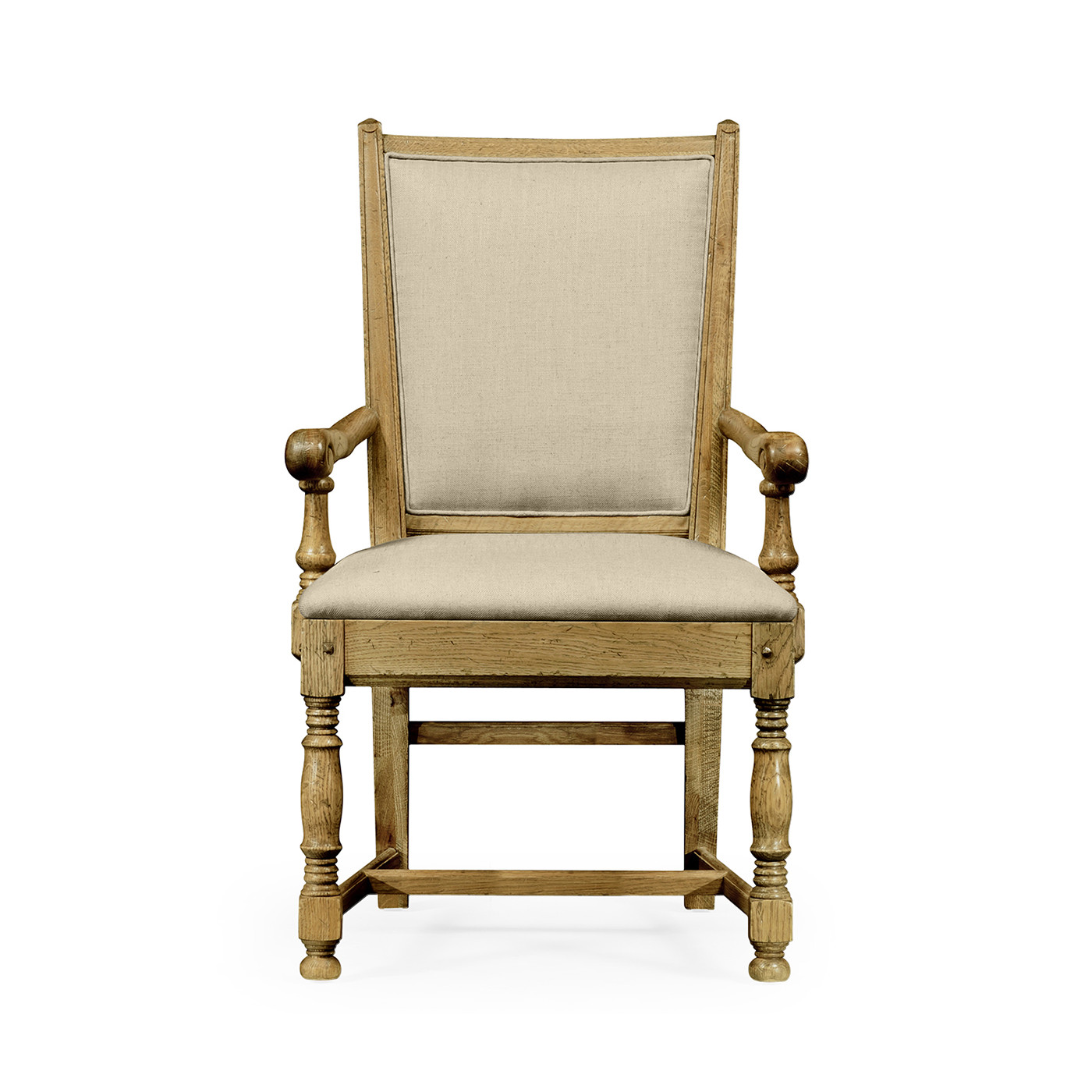 Distressed Natural Oak Country Arm Chair