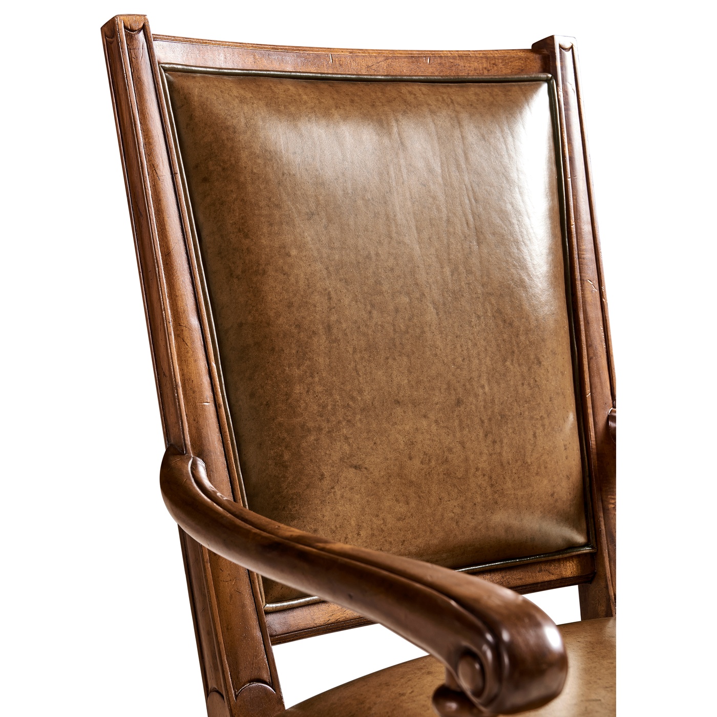 Distressed Medium Walnut Country Arm Chair