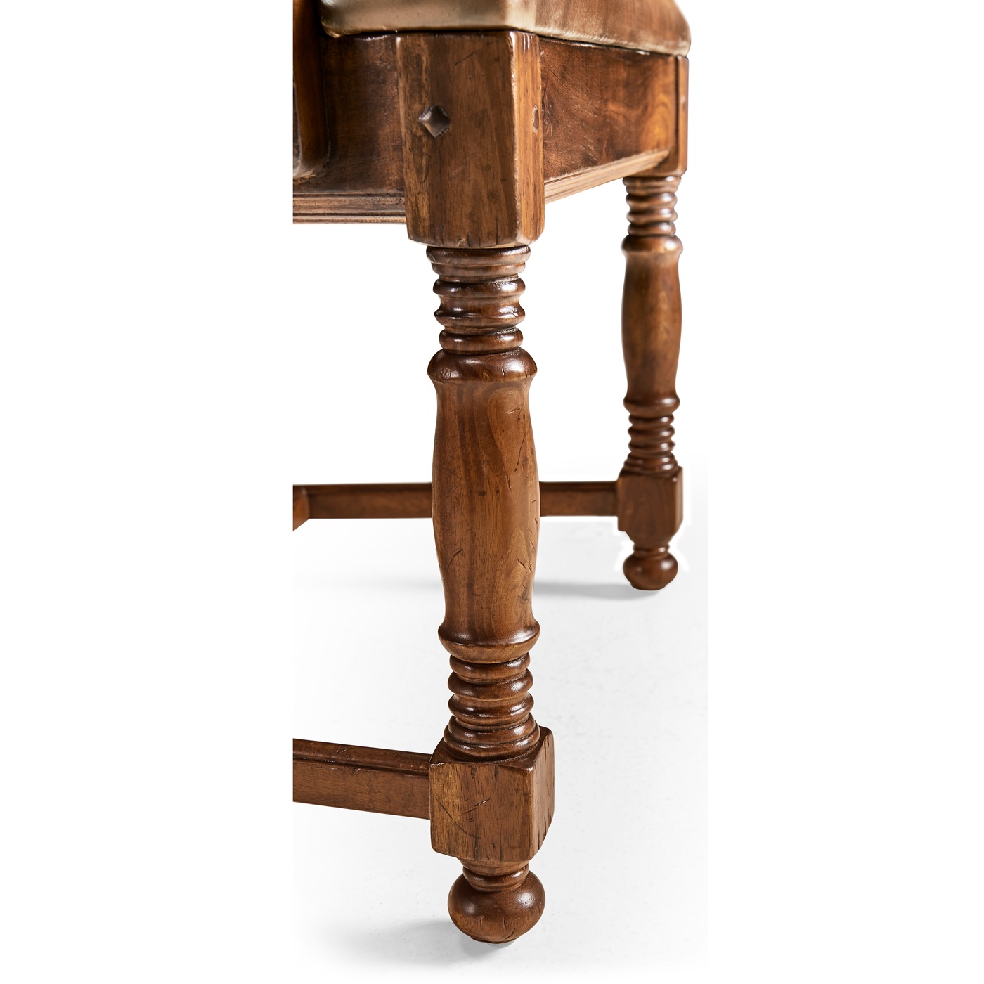 Distressed Medium Walnut Country Arm Chair