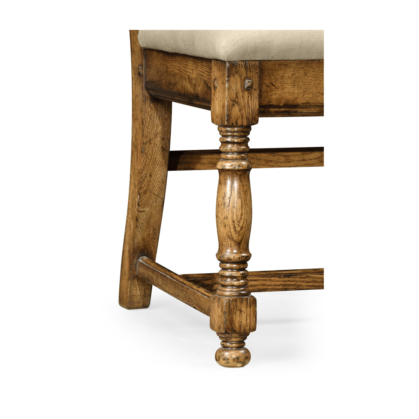 Distressed Light Brown Chestnut Country Side Chair