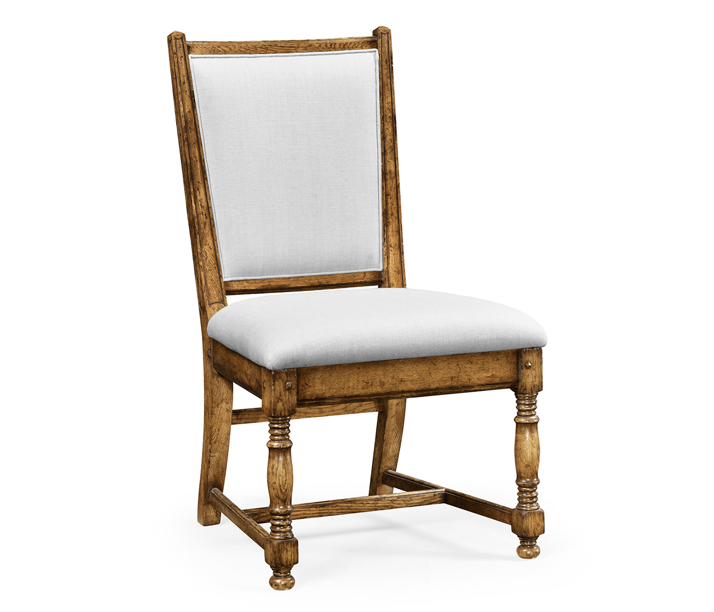 Distressed Light Brown Chestnut Country Side Chair