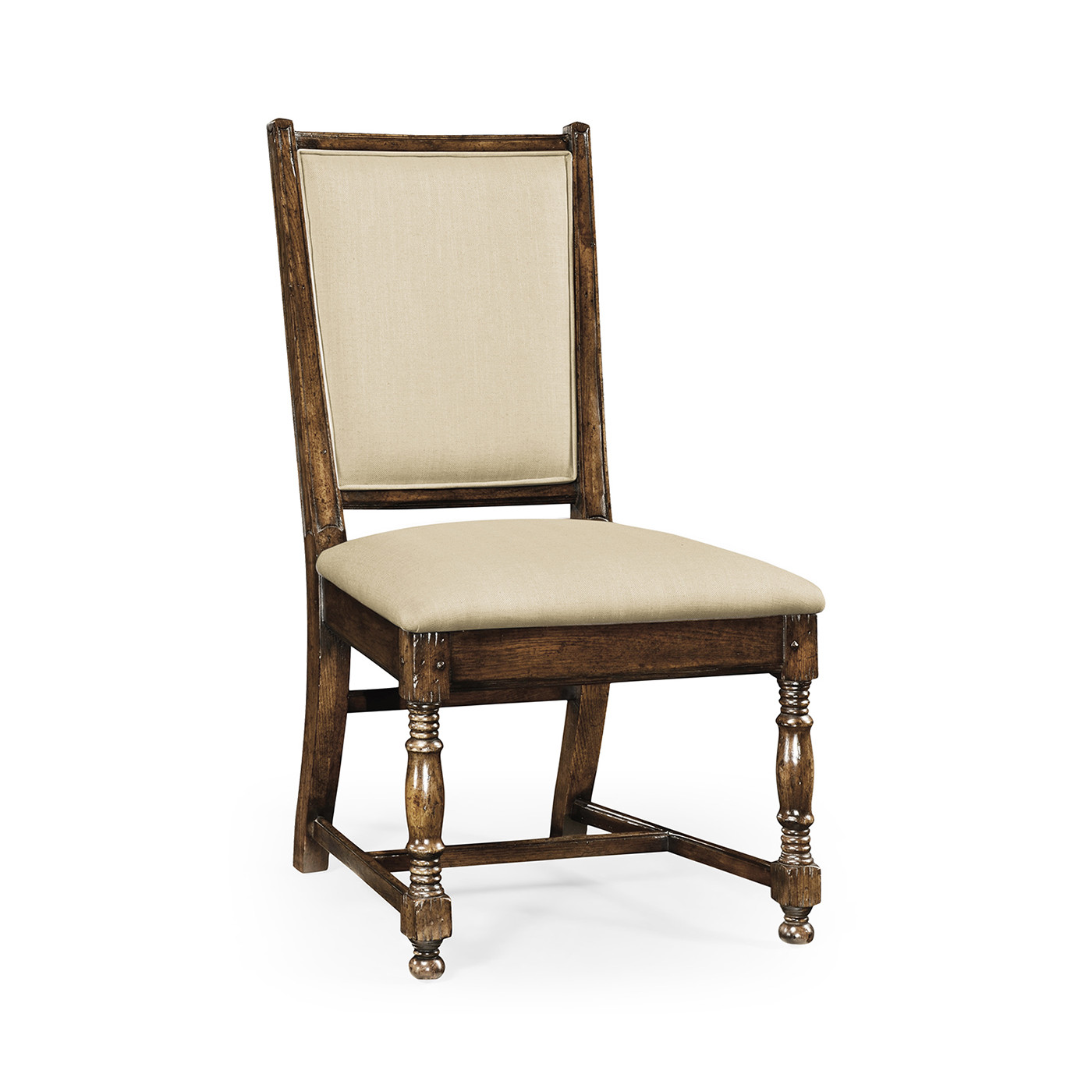 Distressed Dark Oak Country Side Chair