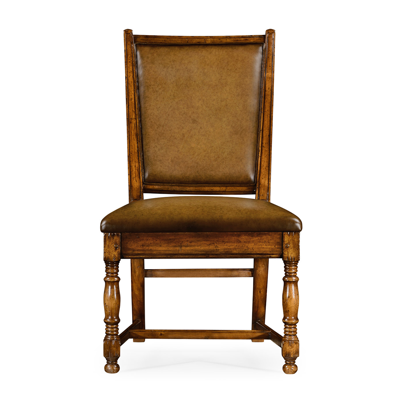 Distressed Medium Walnut Country Side Chair